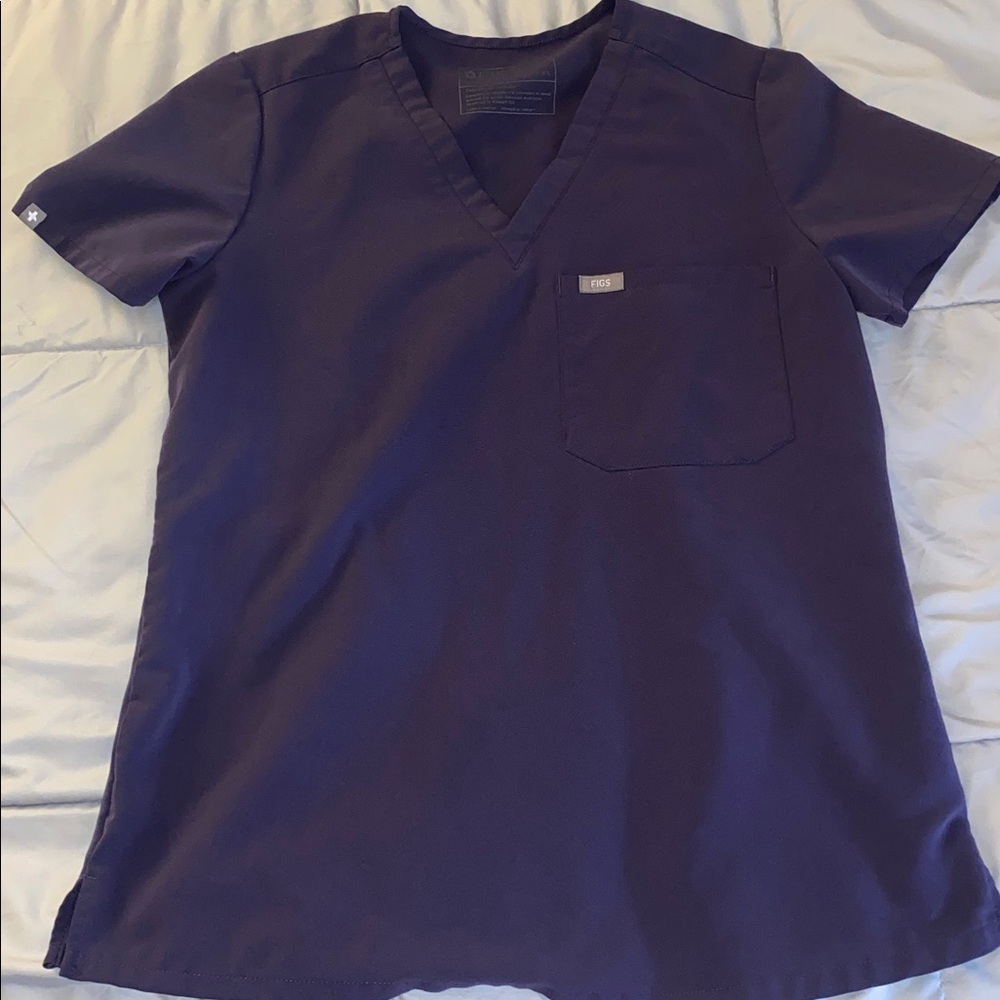 Figs Deep Purple Catrina Scrub Top